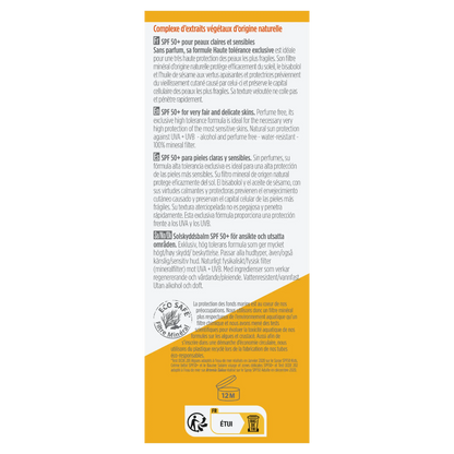 Zonnebrandcrème voor gezicht en gevoelige zones in balsem SPF50 Bioregena, 40 ml