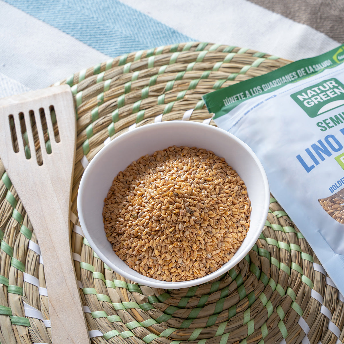 Goudkleurig linnen Naturgreen 500 g