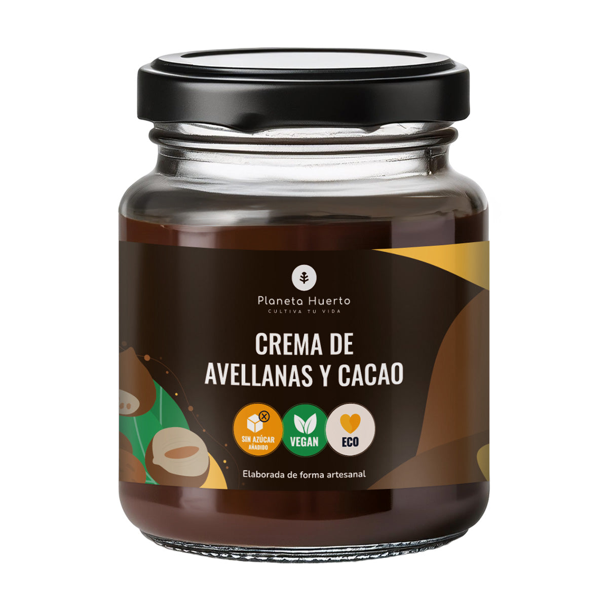 Pakket 2x Hazelnoot- en cacaocrème zonder toegevoegde suikers ECO Planeta Huerto 230 g