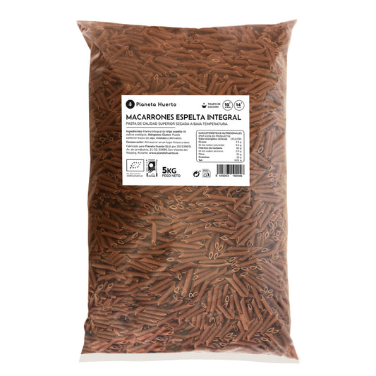 Fullkornsmakarroner av spelt ECO Planeta Huerto 5 kg