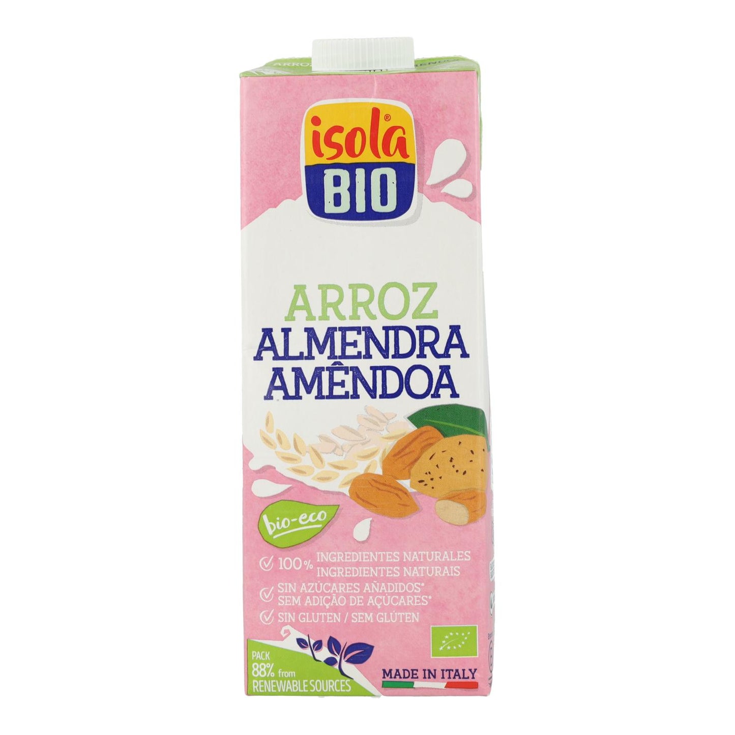 6-pack ekologisk ris- och mandeldryck Isola BIO 1 l
