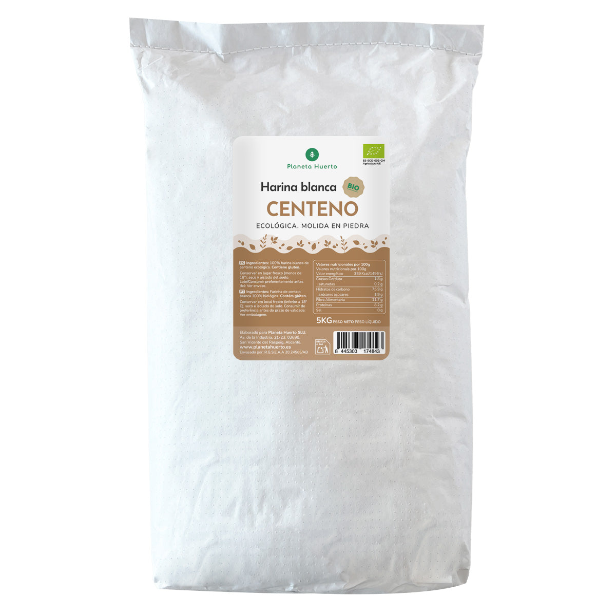 Farine de seigle blanche Eco Planeta Huerto 5 Kg
