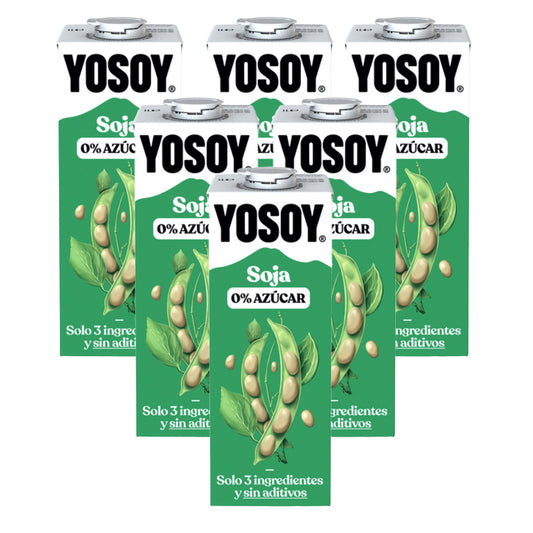 6er-Packung zuckerfreies Sojagetränk YOSOY 1 l