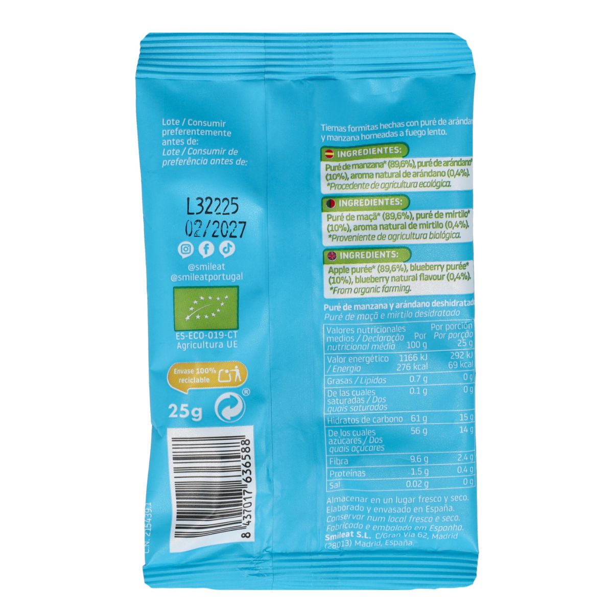 Przekąska jabłkowo-żurawinowa ECO 25 g, Triboo