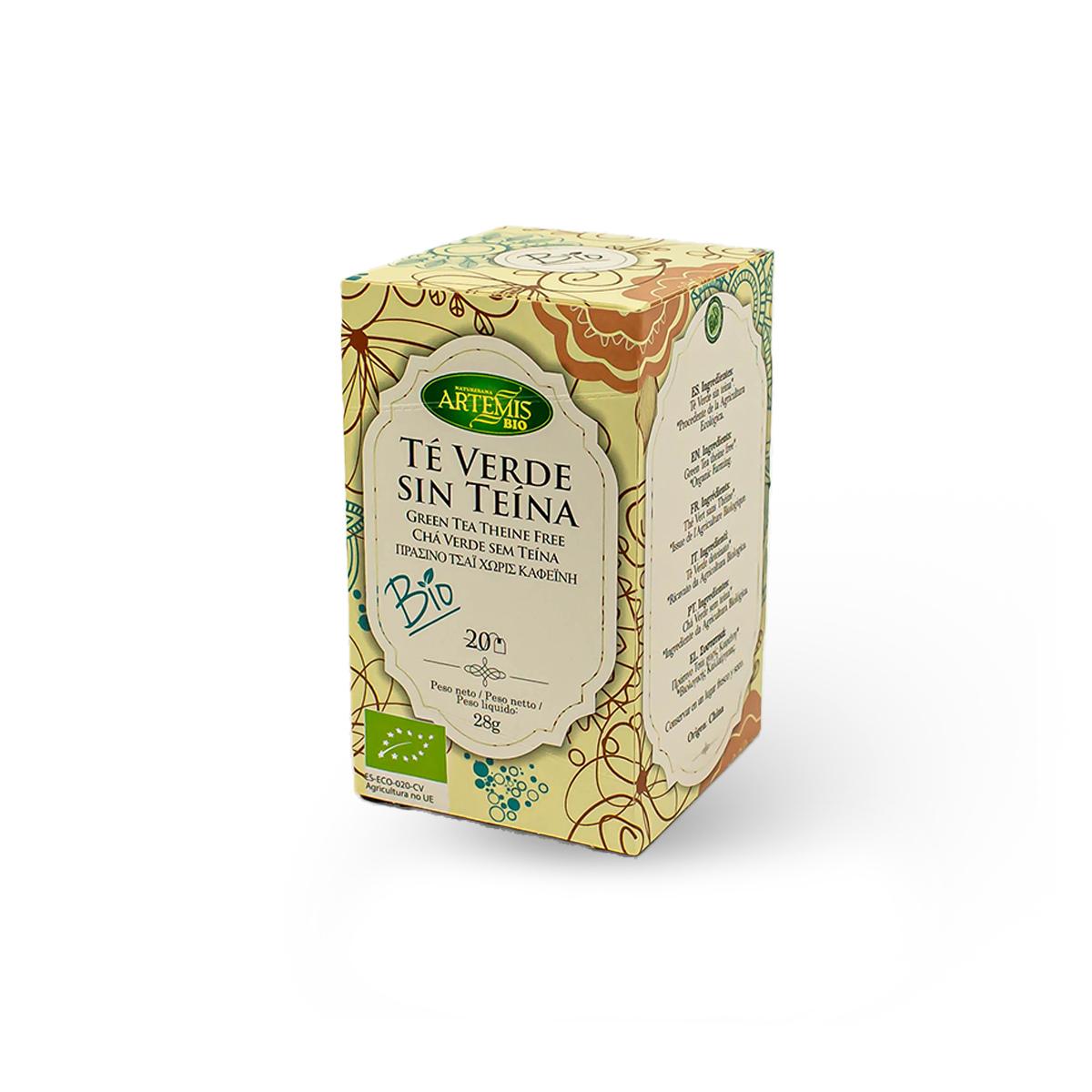 Té Verde sin teina Artemis, 20 bolsitas