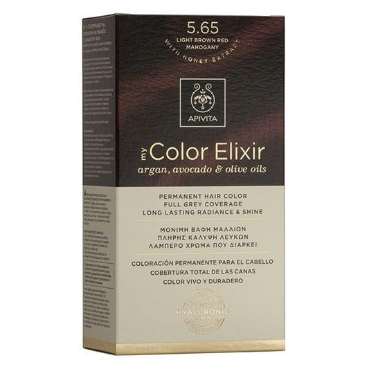 My Colour Elixir N5.65 Light Chestnut Mahogany Hair Dye Apivita