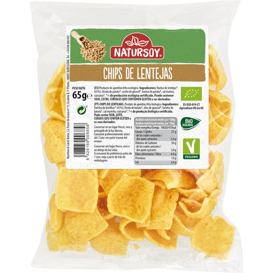 Biologische linzenchips, 65 g. Natursoy