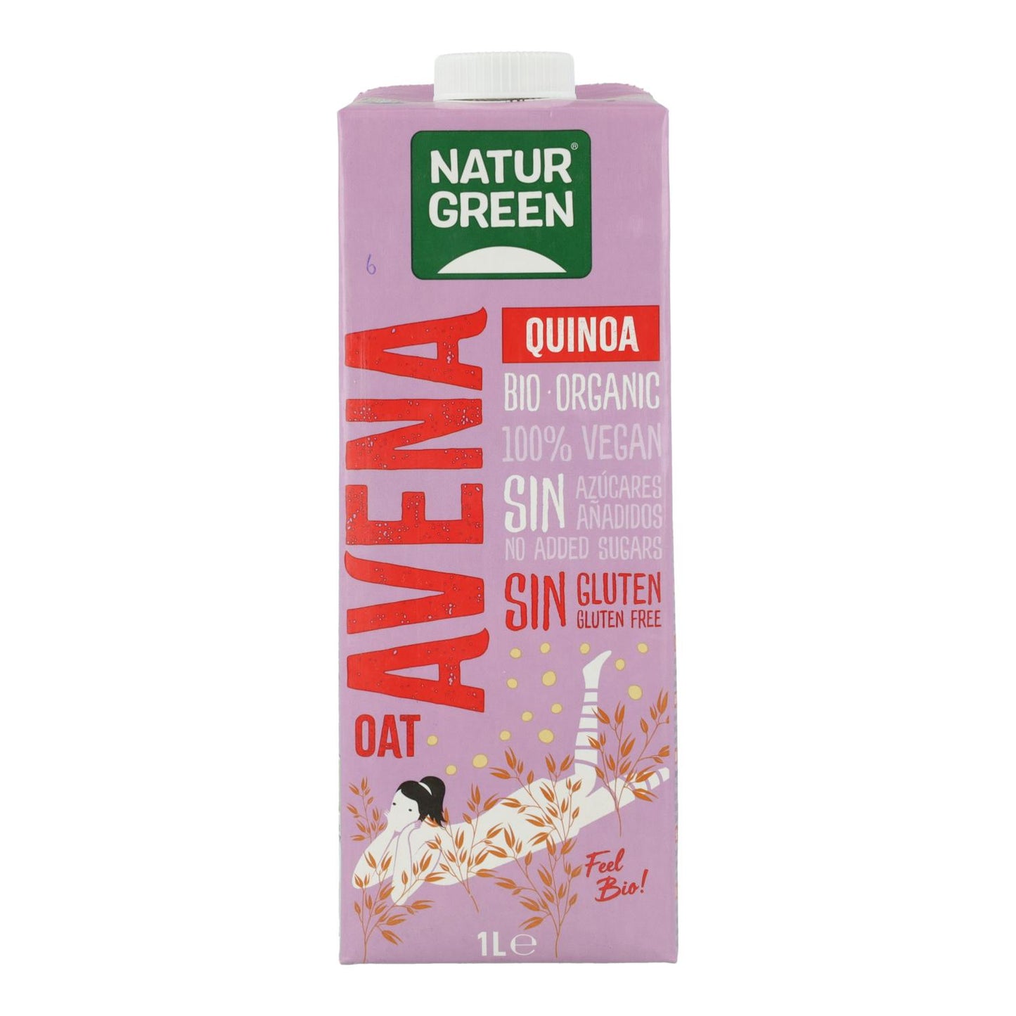 Glutenfreies Bio-Getränk aus Hafer und Quinoa NaturGreen 1 l