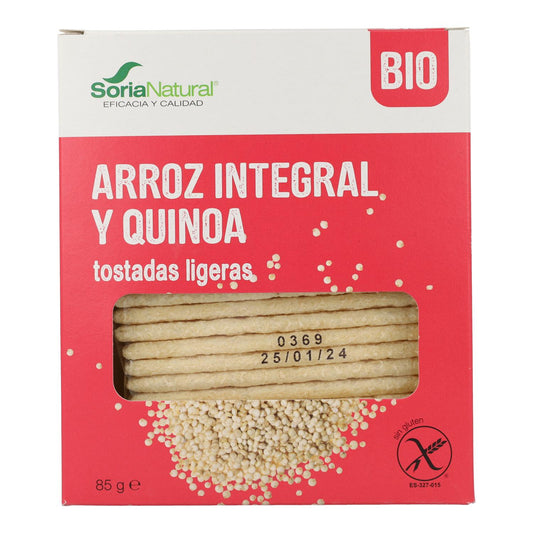 Tostadas de Arroz Integral y Quinoa Bio Sin gluten Soria Natural 85 g