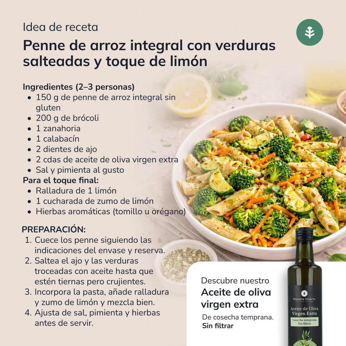 Glutenfria makaroner av fullkornsris ECO Planeta Huerto 500 g