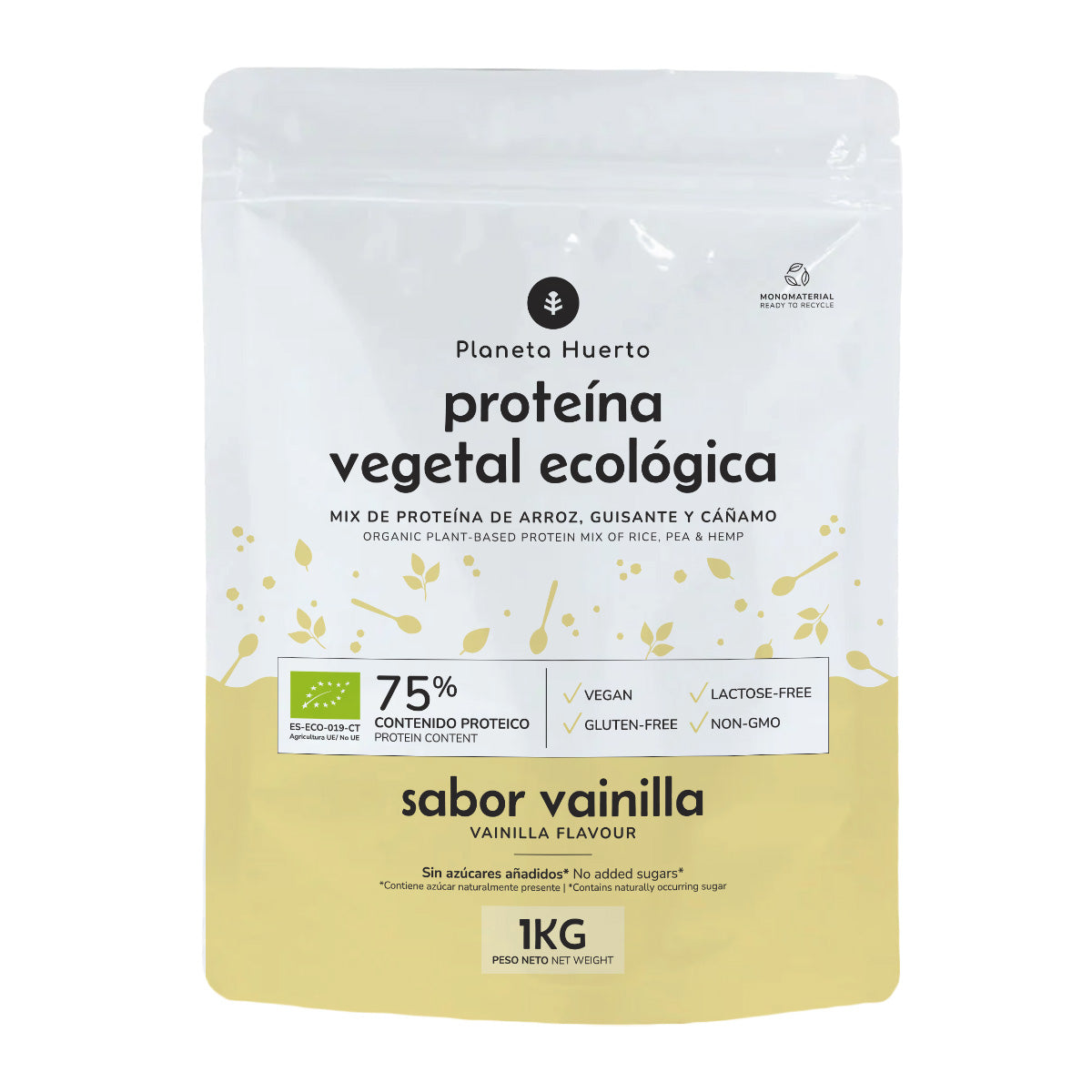 Pflanzliches Eiweiß Eco 75% Vanille Planeta Huerto 1Kg