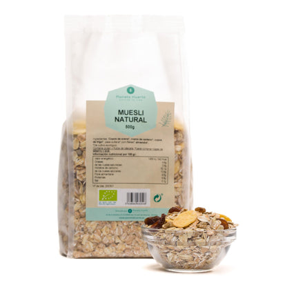 Pakket 6x Natuurlijke muesli met rozijnen ECO Planeta Huerto 500 g