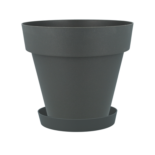Pack pot avec soucoupe couleur anthracite Tes 26 x 24 cm