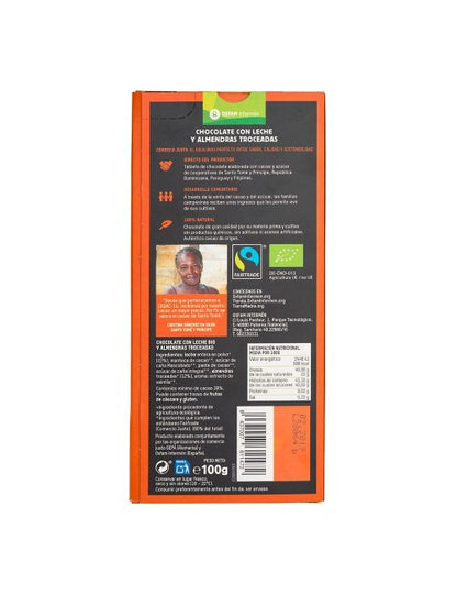 Tafelchocolade met stukjes amandel, biologisch, Tierra Madre, 100 g