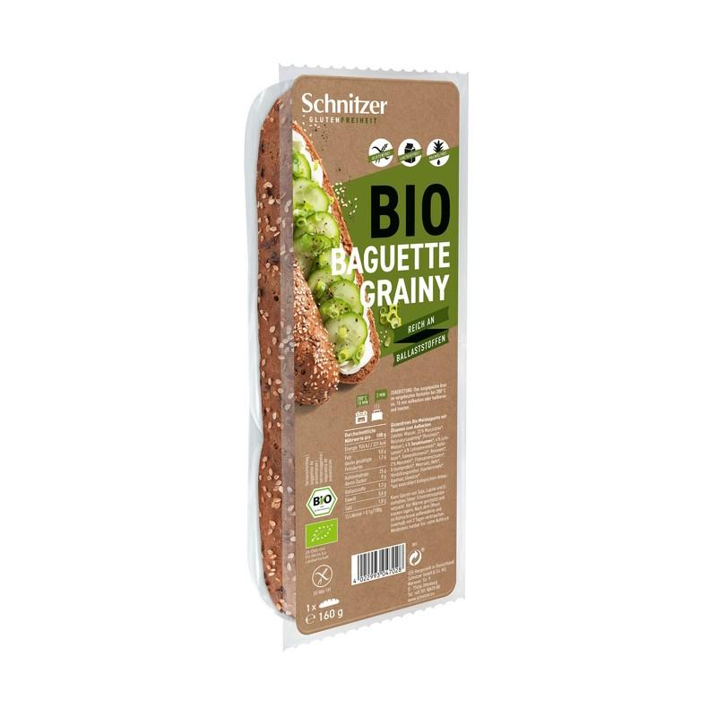Baguette sans gluten aux graines de lin et de sésame Eco Schnitzer 160 g