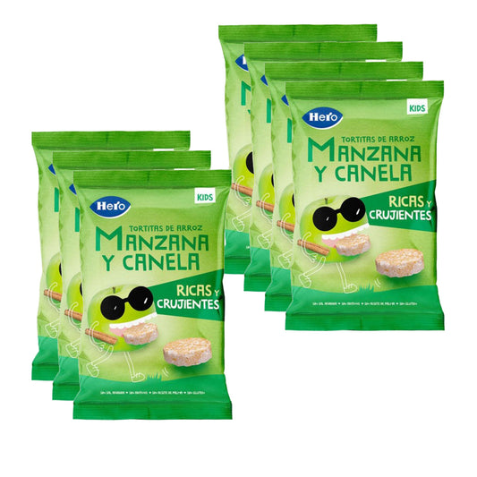 7-pack glutenfria ris-, äpple- och kanelplättar 40 g – Hero/Kids