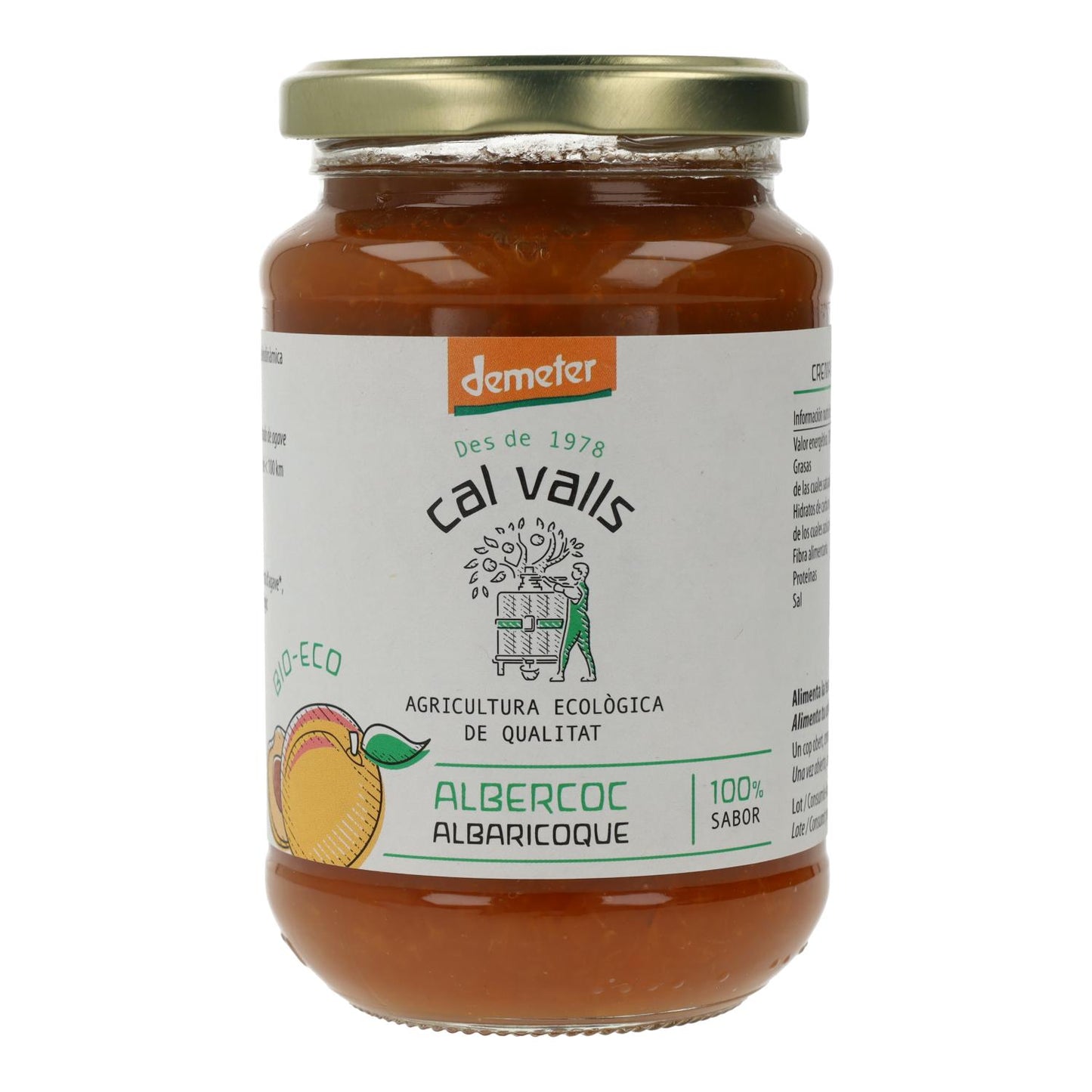 Eco/Demeter Cal Valls abrikozenjam 375 g