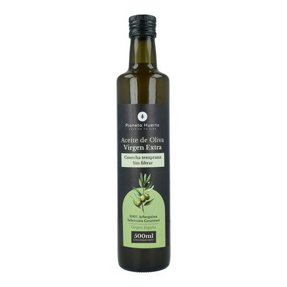 Pakket van 3 ongefilterde extra vierge olijfolie van vroege oogst Planeta Huerto 500 ml