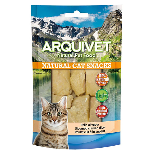 Poulet cuit à la vapeur Arquivet 50 g Snack naturel pour chats