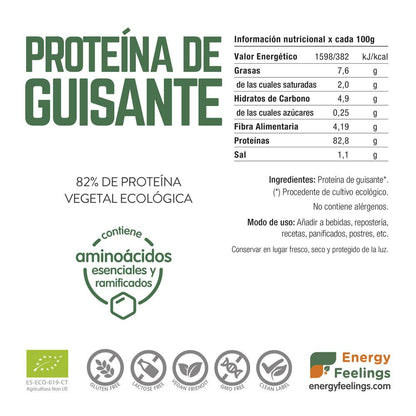Energy Feelings Proteine di piselli ECO 500 g