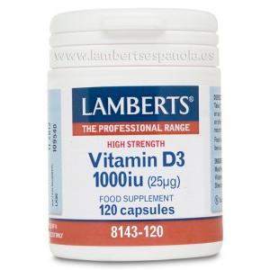 Vitamine D3 1000 IE (25 µg) Lamberts, 120 capsules