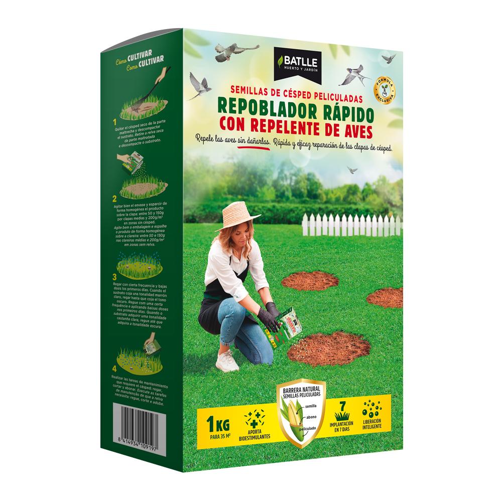 Batlle Fast-Growing Lawn Seeds with Bird Repellent 1 kg