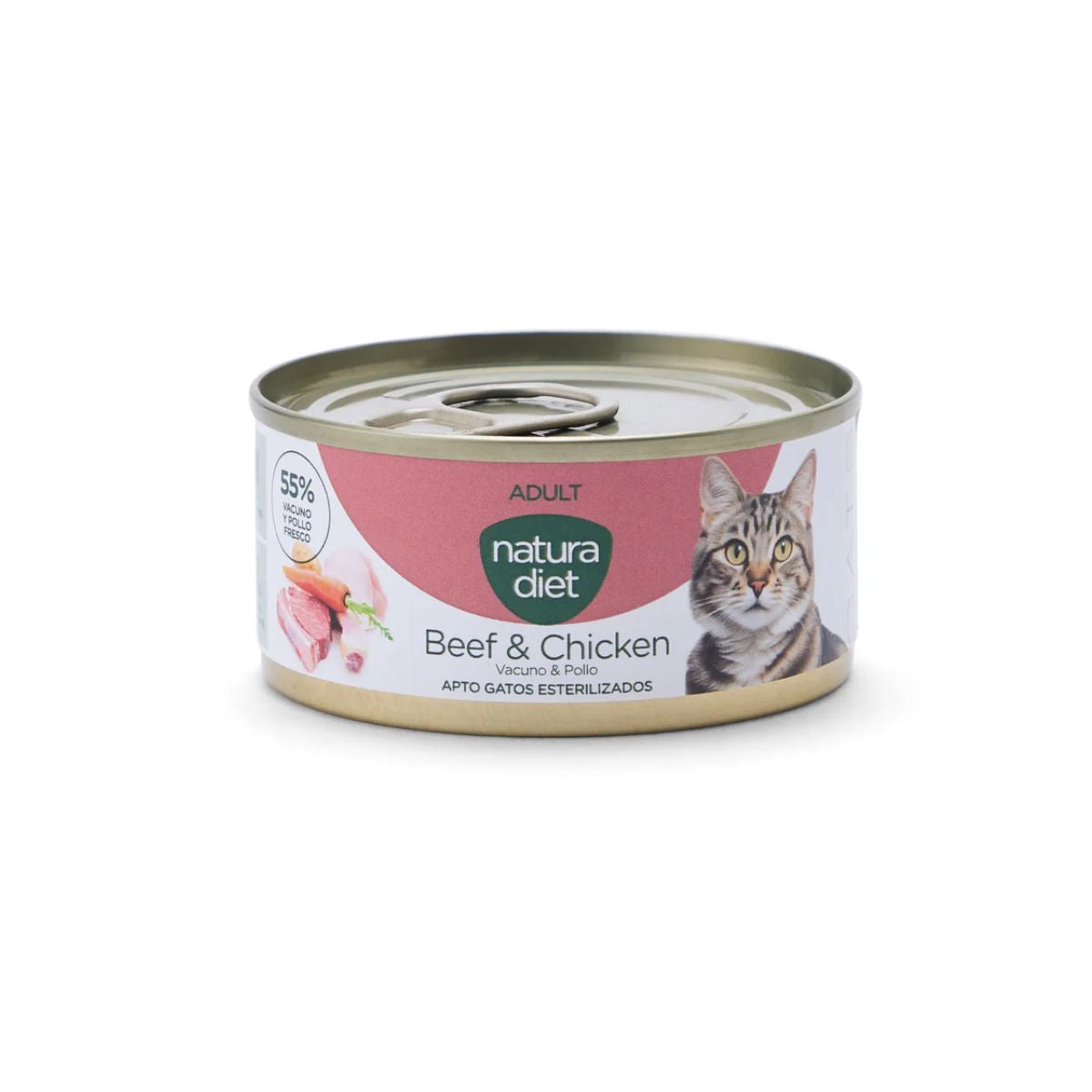 Natura Diet Cat Blik Rundvlees en kip 85 g Natvoer voor katten
