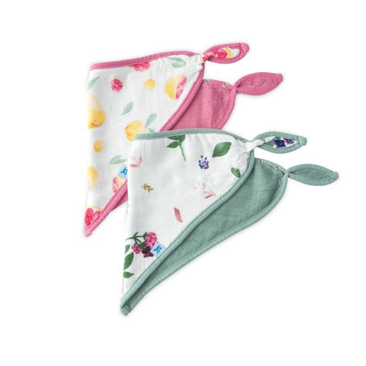 Bavaglini in bambù Sweet Tartar 2 pezzi rosa e blu Little Unicorn