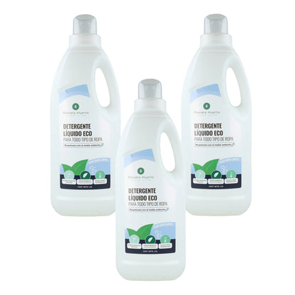 Pack 3xLiquide Lessive ECO Parfum naturel des vêtements propres Planet Garden 1,5 Litres