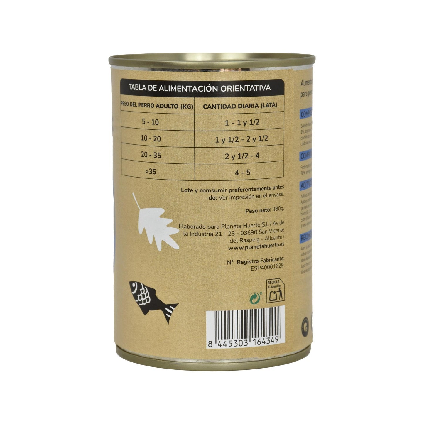 Getreidefreies Superpremium Superpremium Hundenassfutter Lachs 380 g Planeta Huerto