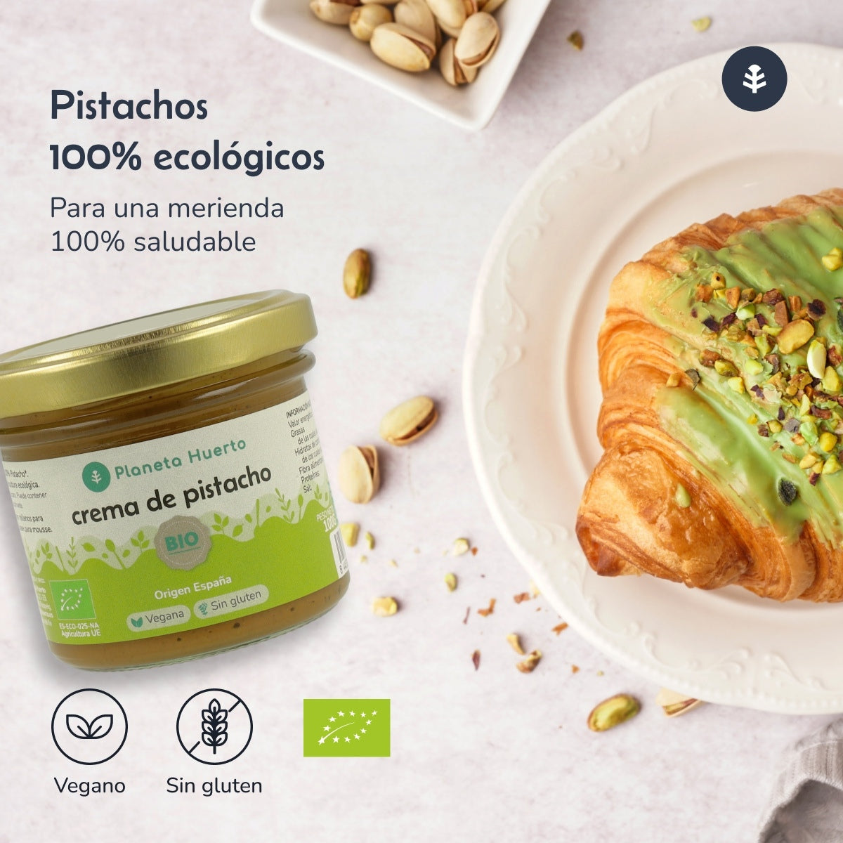Confezione da 2 creme al pistacchio 100% ECO Planeta Huerto 100 g