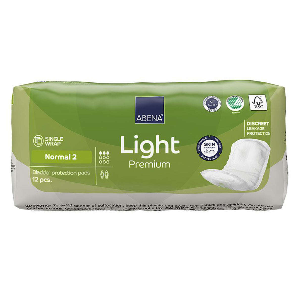 Serviettes hygiéniques Incontinence Light Premium Normal 2 Abena 12 unités