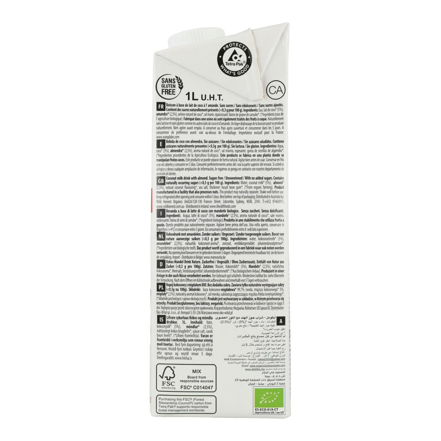 Napój kokosowo-migdałowy bez cukru Ecomil 1 l