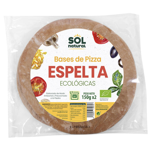 Base de pizza masa gruesa de espelta integral Sol Natural 2 x 150 g