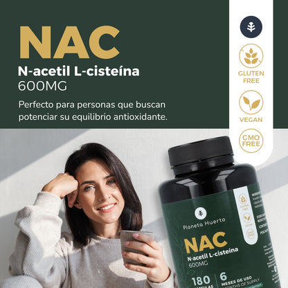 NAC 600 mg Planeta Huerto 180 capsules