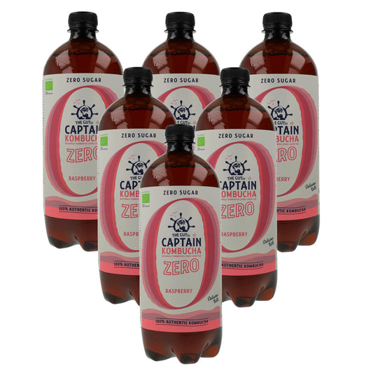 Pack of 6x Kombucha Zero Raspberry Bio 1 L