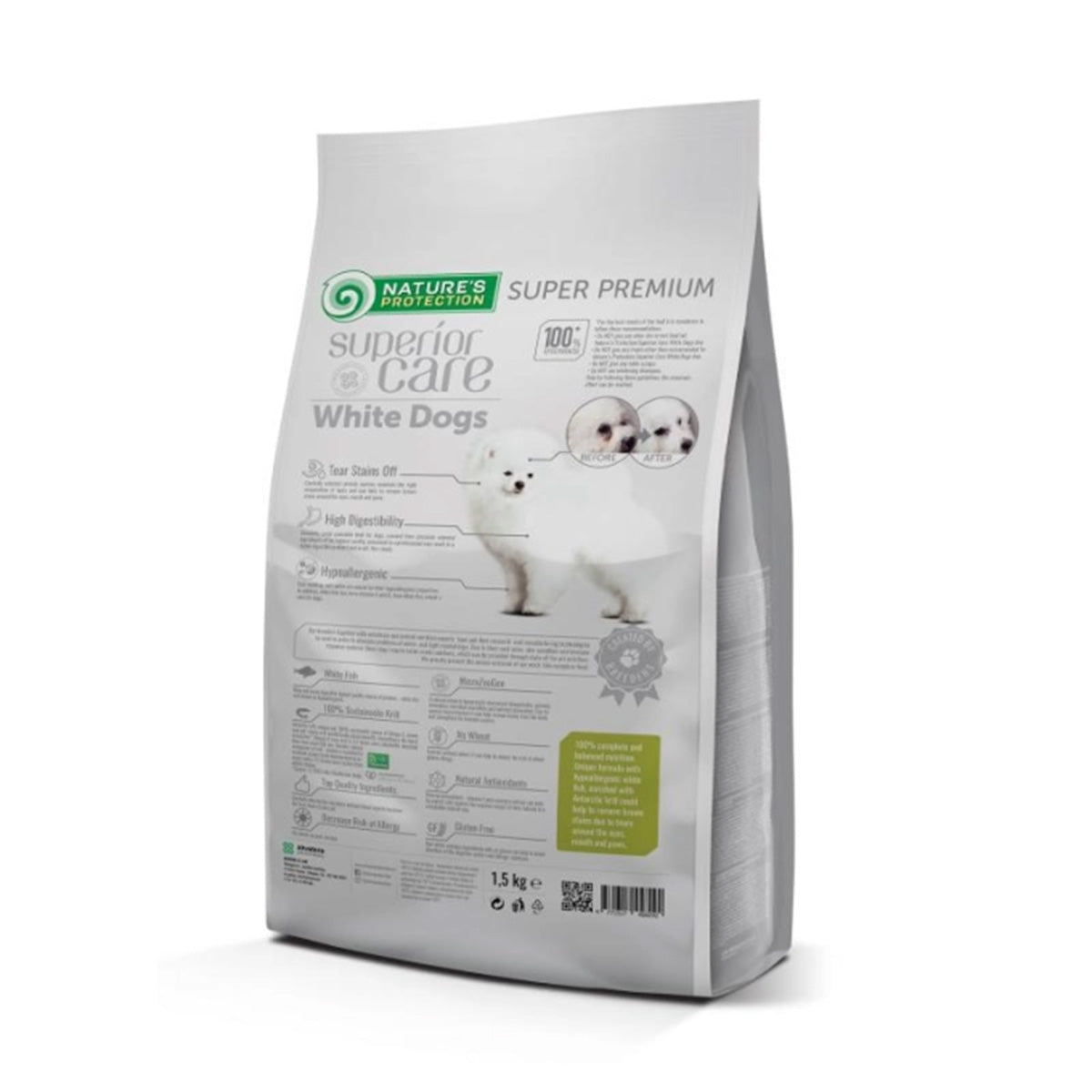 Nature's Protection White Dog Grain-Free Fish Food for Small Breed Puppies 1.5 kg