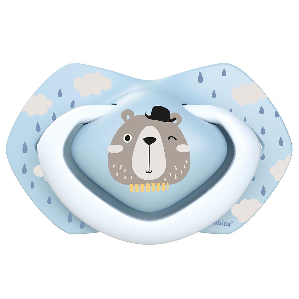 Förpackning med silikonfingrar Bonjour Paris blå Canpol Babies (2 st.) +18 månader