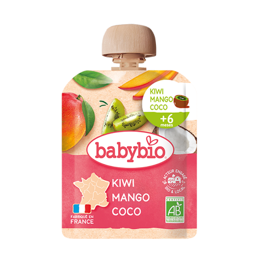 Påse med kiwi, mango och kokosdryck (från 6 månader) babybio 90 g