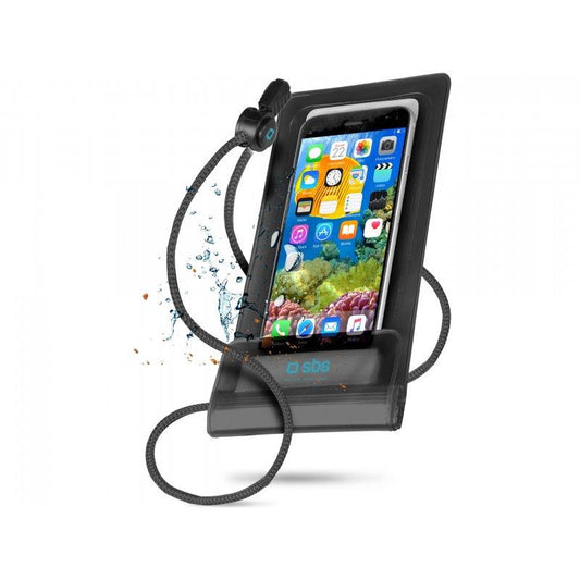 Waterdichte hoes voor dunne smartphones tot 6,5" zwart SBS