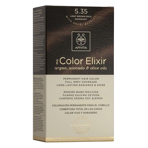 My Colour Elixir Hair Dye N5.35 Light Golden Mahogany Brown Apivita