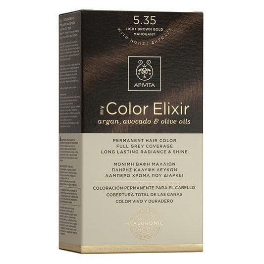 My Colour Elixir Hair Dye N5.35 Light Golden Mahogany Brown Apivita