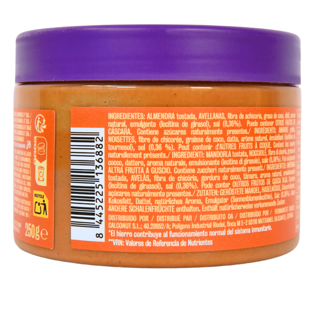 Amandel- en hazelnootcrème met gezouten karamelsmaak 250 g Realfooding