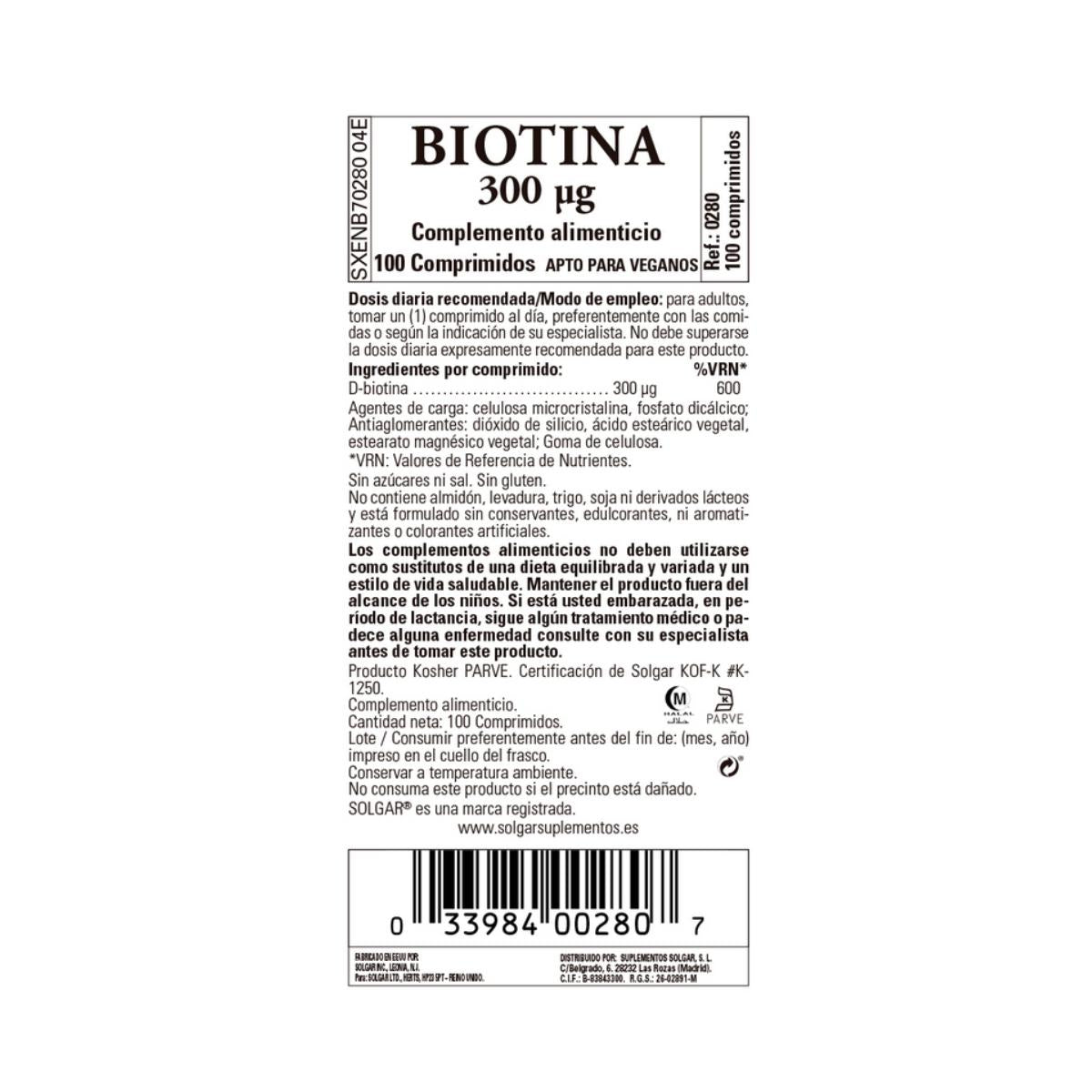 Biotin, 100 Tabletten à 300 μg