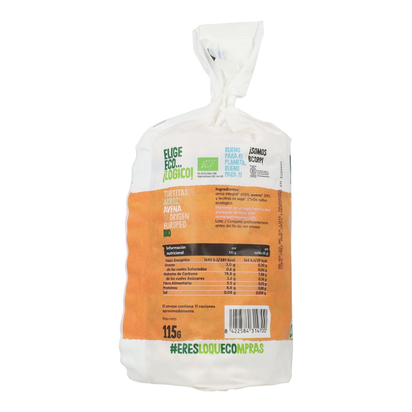 Biologische rijst- en havermoutkoekjes Ecocesta 115 g