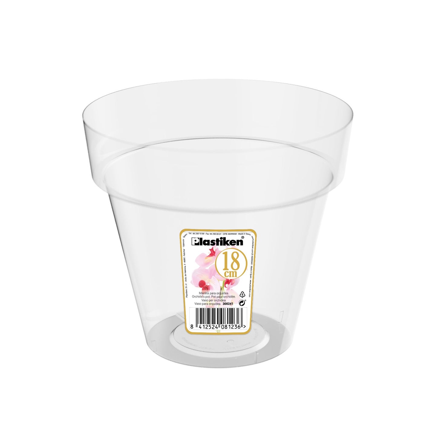 Przezroczysta doniczka do orchidei Tes ⌀14