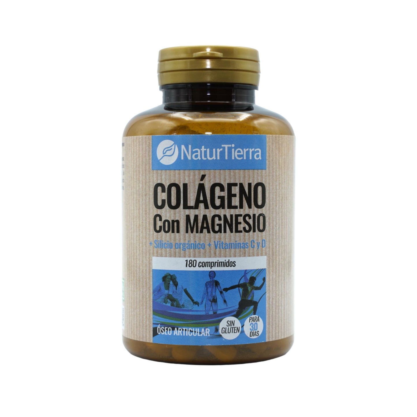 Collagen with magnesium + organic silicon + vitamins C and D, 180 tablets. NaturTierra