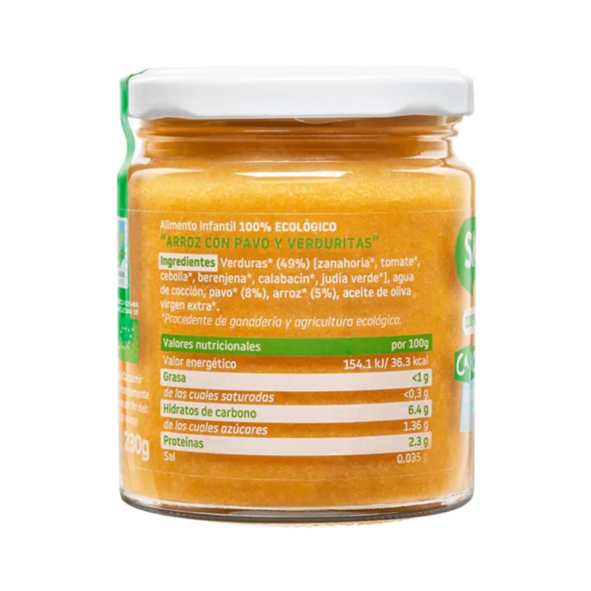 Burk med ekologisk ris med kalkon och grönsaker CA CHI TOS Smileat, 230 g