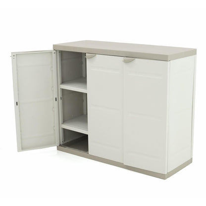 Halve kast met 3 deuren 105 cm Titanium Plastiken Beige (gereviseerd)