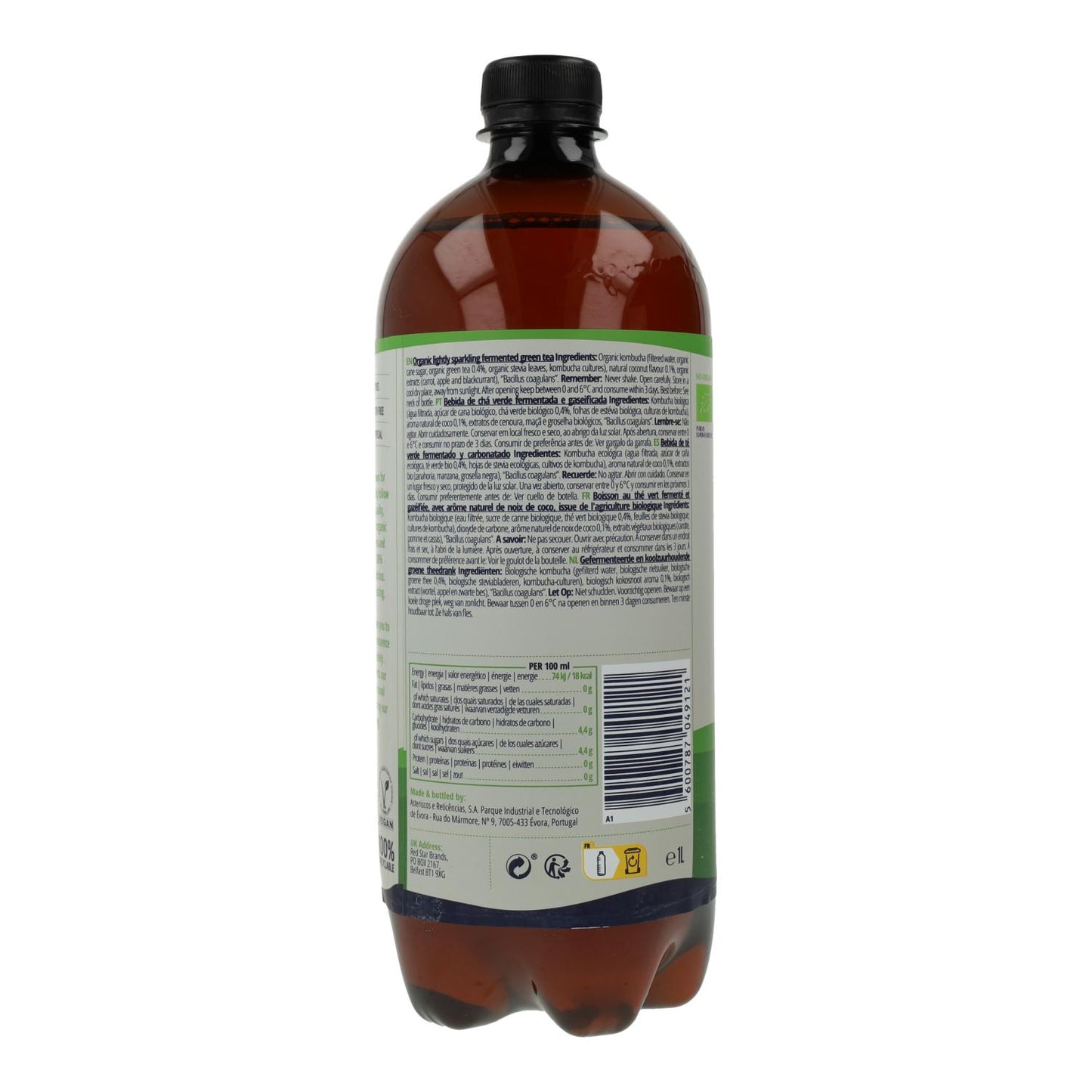 Biologische kombuchadrank kokos Captain Kombucha 1 l